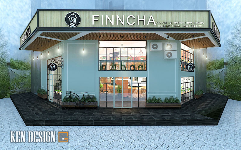 Thiết kế quán trà sữa Finncha 
